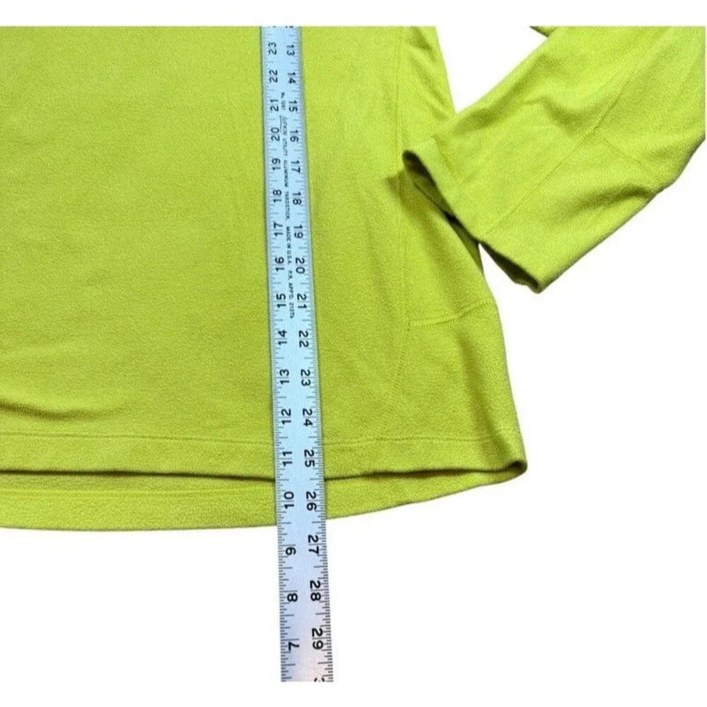 North Face Fleece Quarter Zip Pullover Mens Size Large Yellow Lightweight Hiking